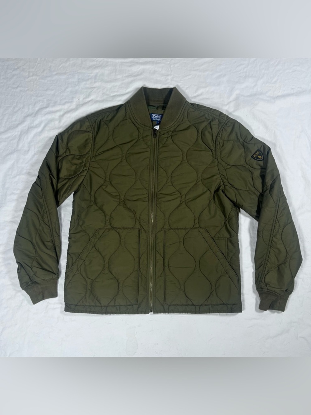 Polo Ralph Lauren Quilted Flight Jacket Men’s Medium Olive Green